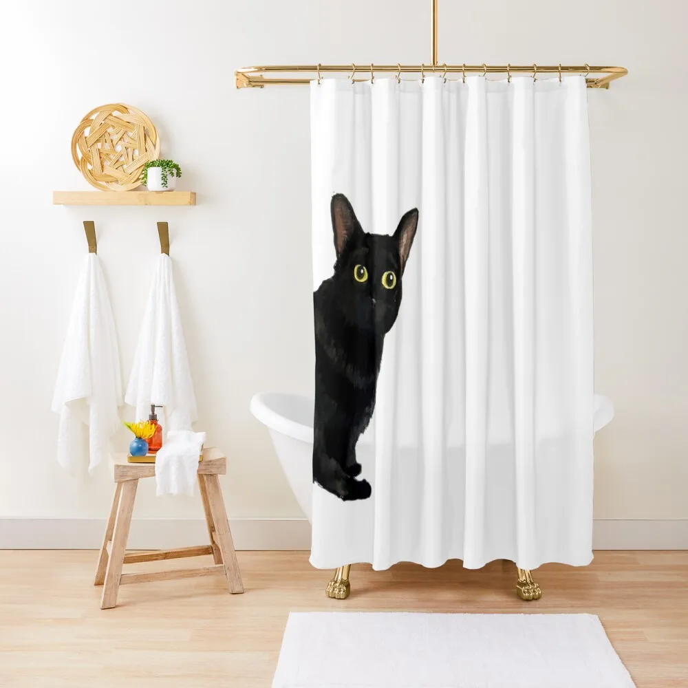 

Black Cat Shower Curtain Bathroom Showers Shower For Bathroom Washable Waterproof Fabric Shower Set Curtain