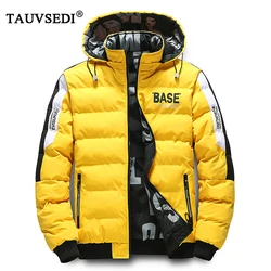 Winter Men Warm Windproof Casual Parkas Jackets Coats Mans Prints Hooded Double Wearing Parkas Male Outwear Overcoat Windbreaker