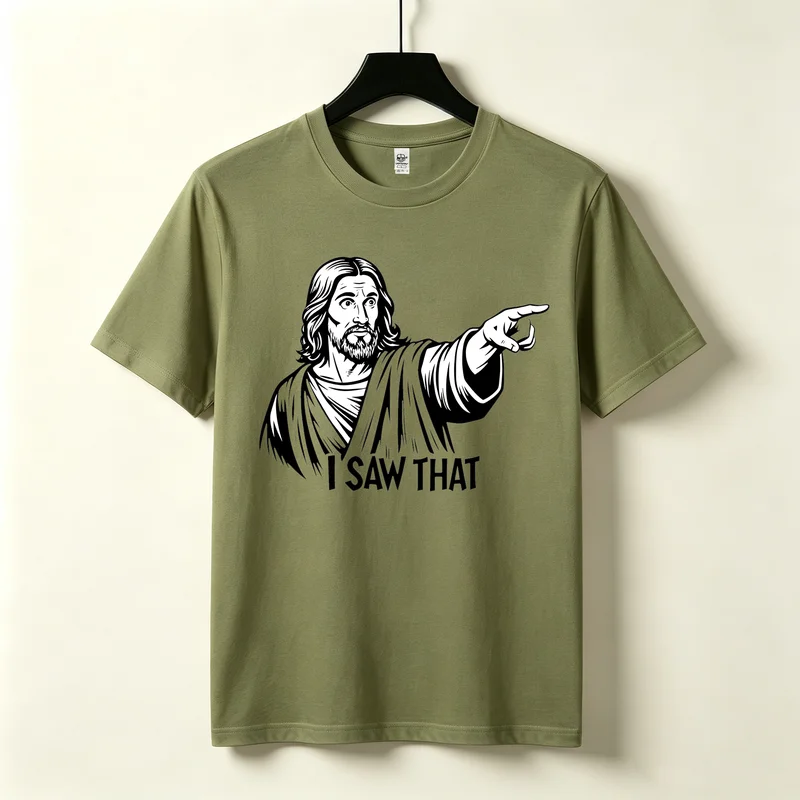 I Saw That Pointing Funny Meme T-Shirt Sarcastic Quote Graphic Print Men Women Casual Cotton Streetwear Tops Humor Novelty Tee