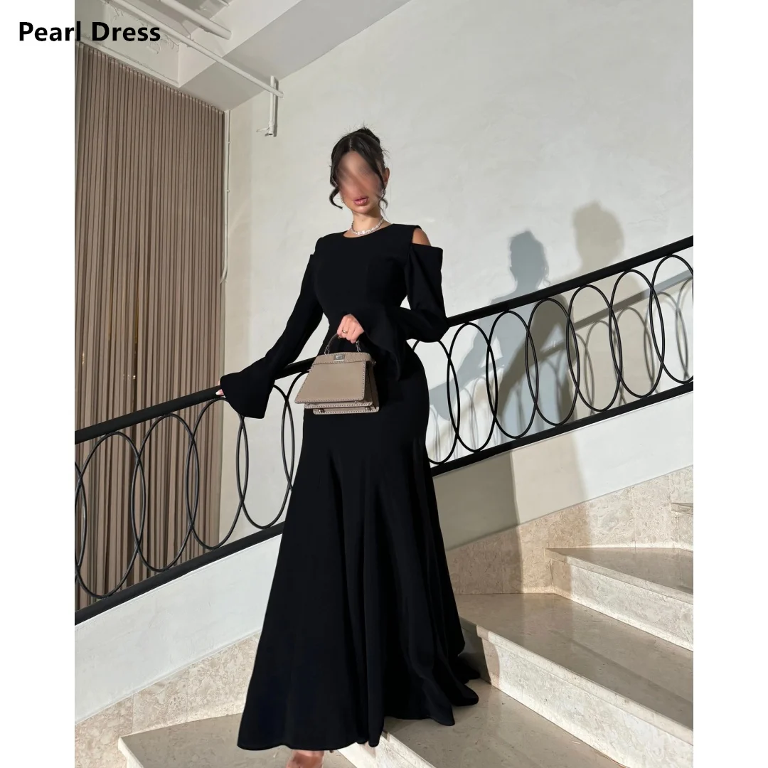 

Round Collar Luxury Prom Dresses Elegant Evening Party Dresses Luxury 2025 Line A Custom Made Long Sleeves Gala Dress Ball Gowns