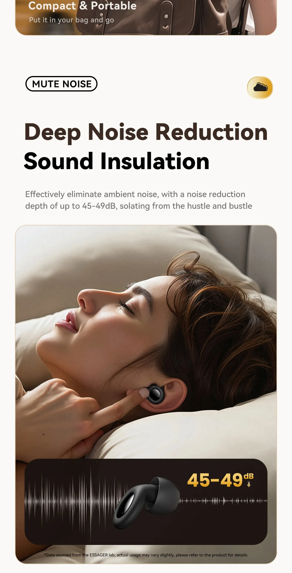 Essager Silicone Ear Plugs Sleep Noise Reusable Earplug with Storage Case Soft Anti Noise Earplug for Sleep Concerts Travel Work