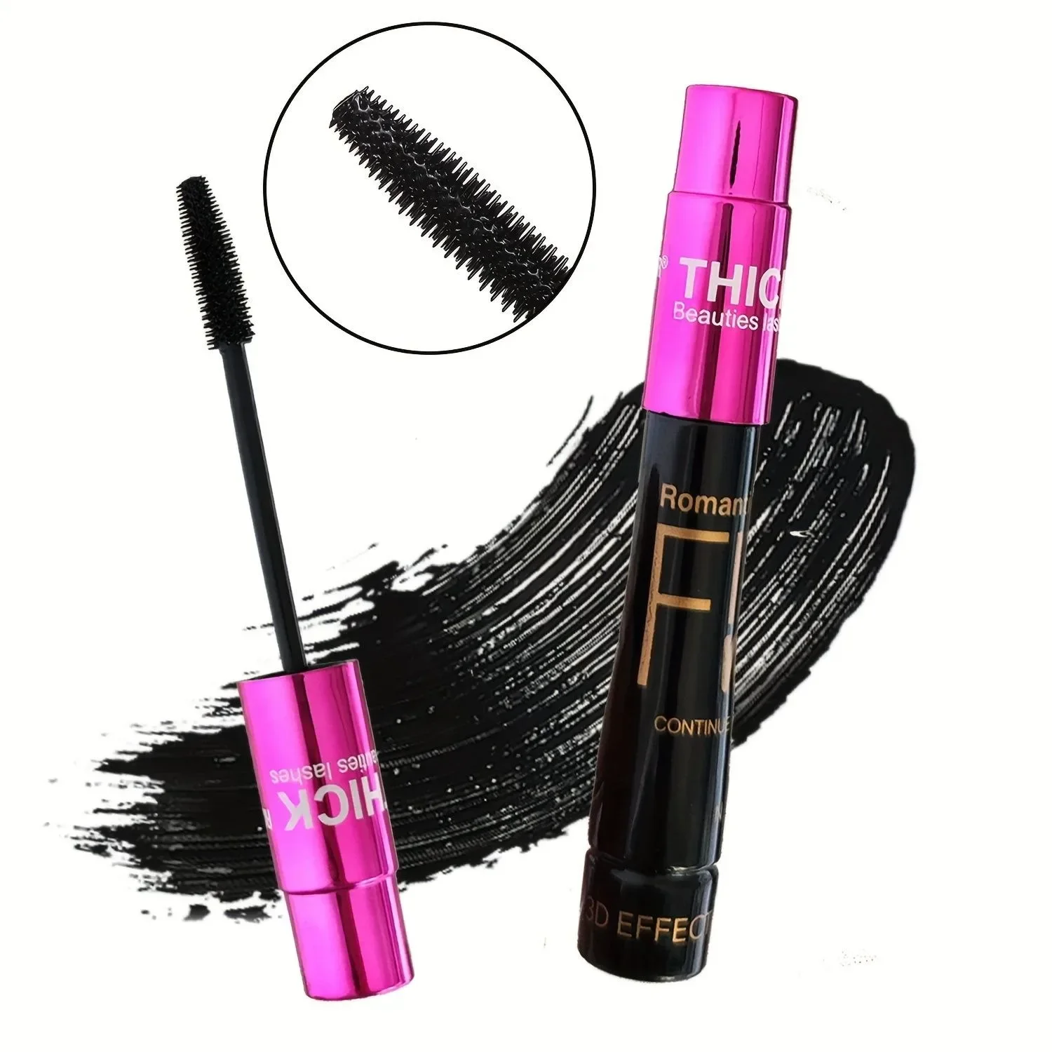 3D Fiber Mascara Effect Eyelashes Waterproof Long-Lasting Natural Curling Non-Smudging Maximize Volume Intense Thick Lengthening