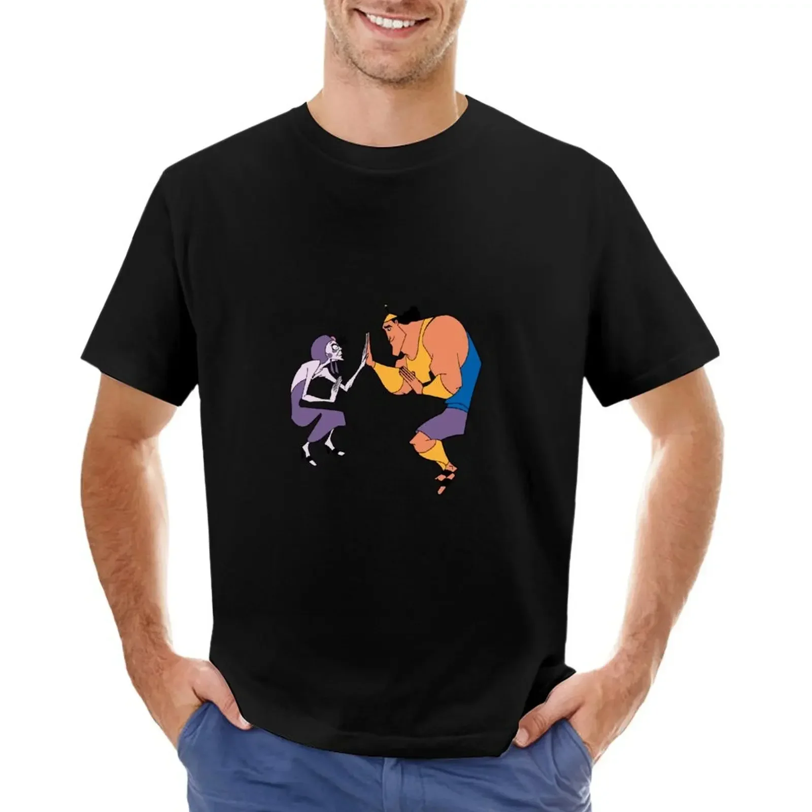 

Винтажная одежда из Аниме Манга, футболка императора Yzma and Kronk, топы большого размера для мальчиков, корейские модные тренировочные рубашки для мужчин