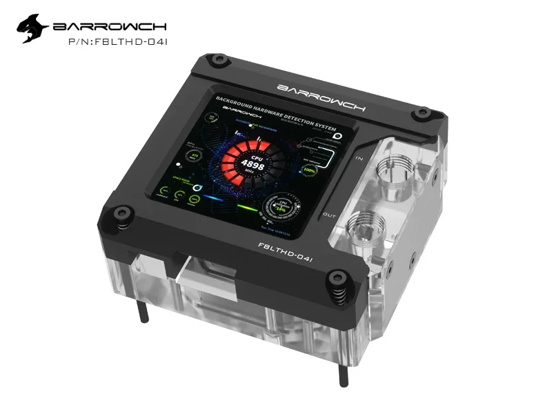 Barrowch INTEL CPU Waterblok met HD Temperatuurweergave voor Computer PC CPU Waterkoeling Vloeistofkoeler FBLTHD-04I V2