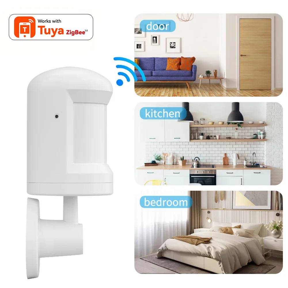 Smart Human Motion Detection Zigbee PIR Sensor Compatible with Tuya Smart Life App Alexa Google Home Smart Home Scene Automation