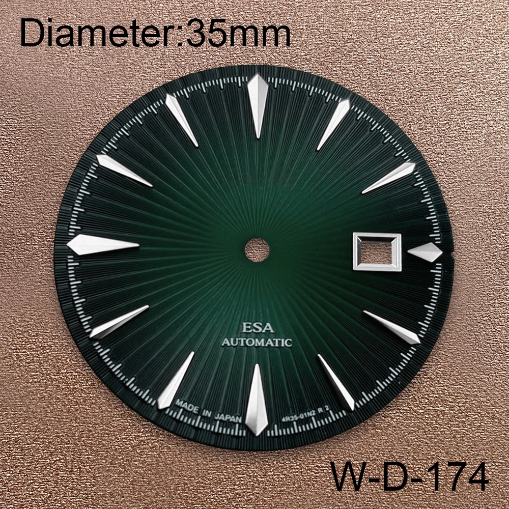 35mm S Logo  Cocktail Dial Suitable For NH35/NH36 Japanese Automatic Movement Vertical Lines Watch Modification Accessories