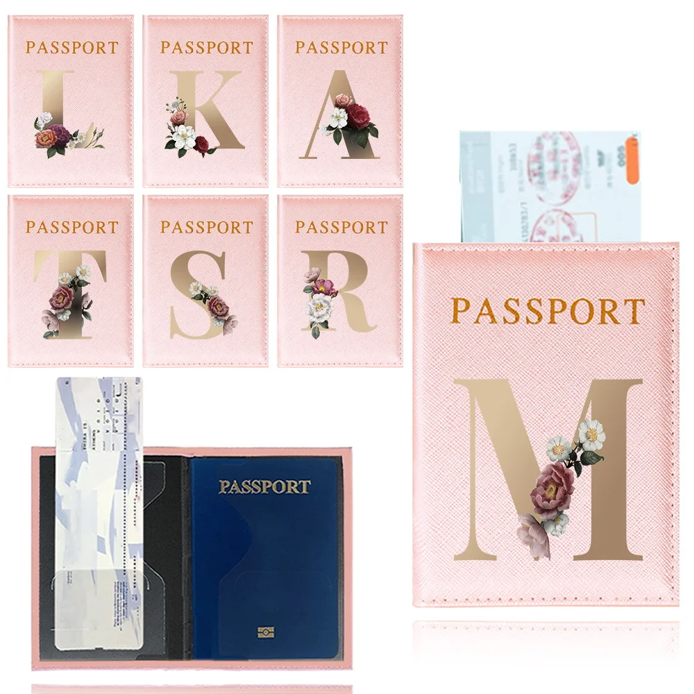 Passports Pouch Passport Protective Cover Watertproof Passport Case Passport Holder Gold Letter Pattern Series ID Card Holders