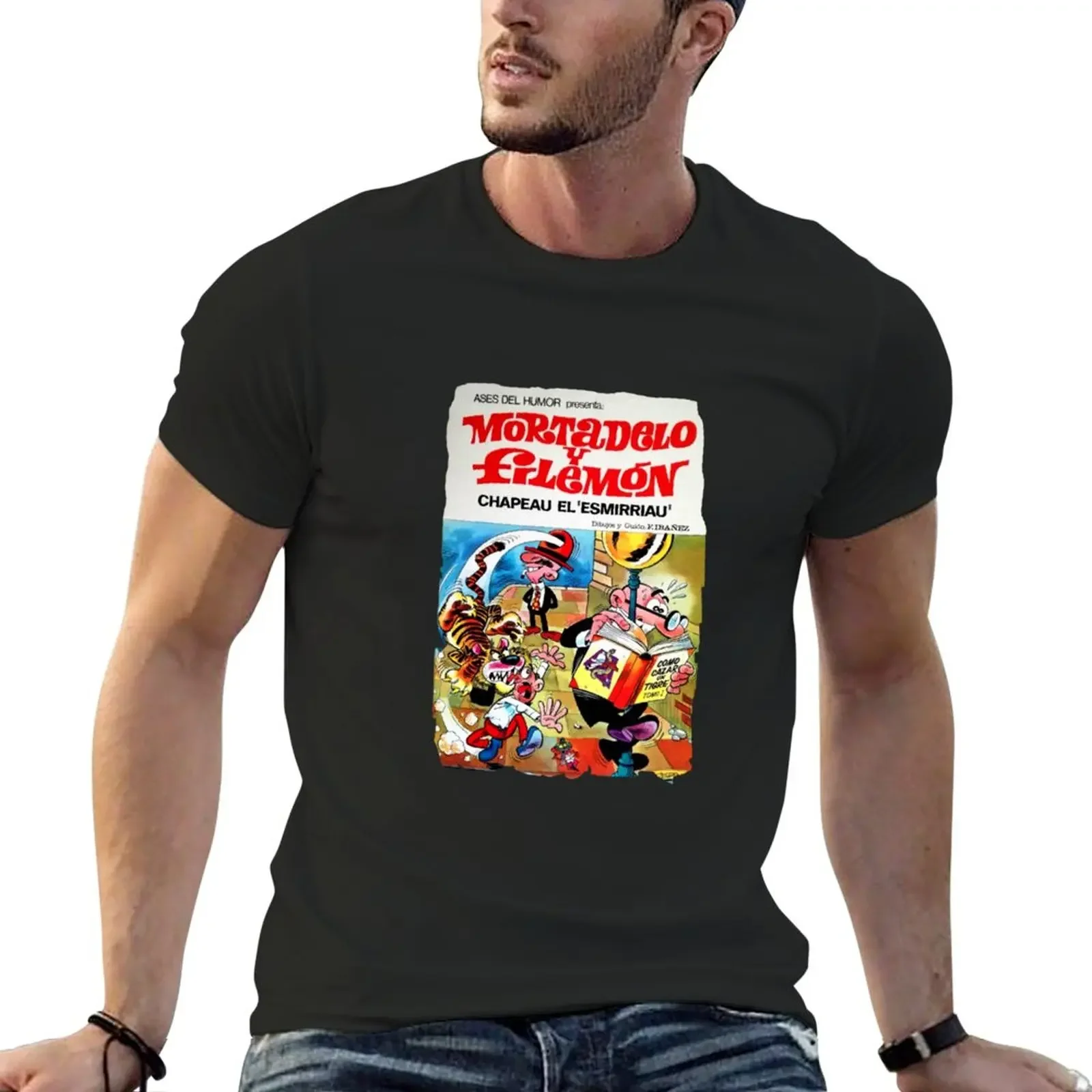 

New Mortadelo Y Filemon Classic T-Shirt animal prinfor boys blue archive funny costumes men t shirt