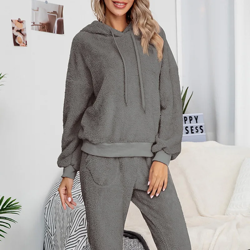 

Women Velvet 2 Pieces Outfit 2024 Autumn Winter Female Hoodies Suit Casual Sweatshirt Long Pant Sweatpants Fleece Tracksuits Set