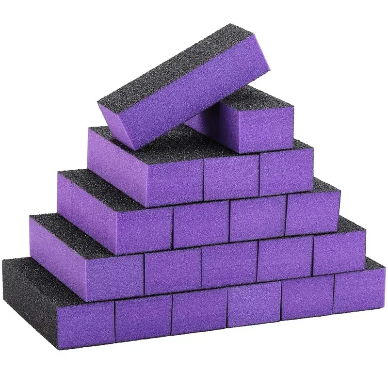200Pcs Nail Buffer Sanding Block Polisher Buffing File 100/100/180 Grit 3 Sides Nail Art Tools