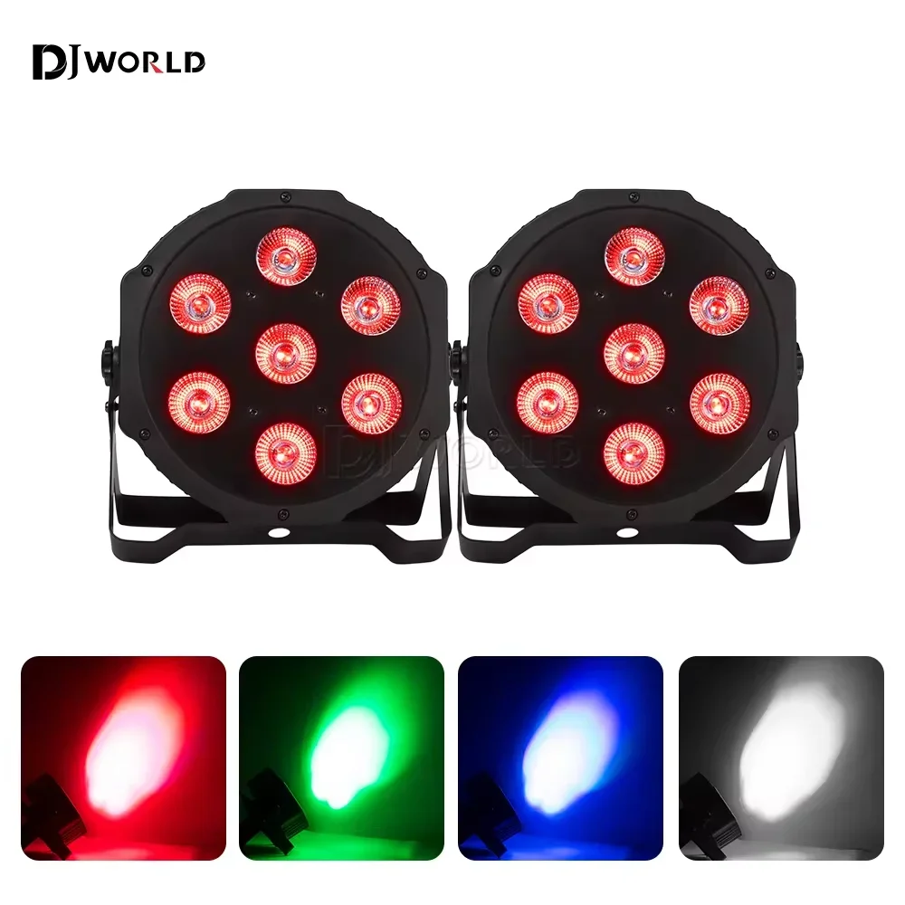 2PC/Set RGBW 4IN1 LED Par 7X12W Professional Stage Lighting Color Mixing DMX Controller Disco DJ Party Dance Floor Club Wash Par