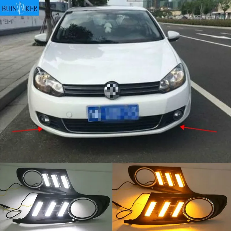 

2PCS Daytime Running Light For Volkswagen Golf 6 Golf6 MK6 09-13 LED Indicator Light DRL Bumper Front fog lamp