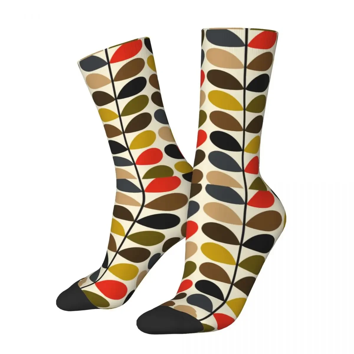 Casual Orla Kiely Retro Flowers Fashion Soccer Socks Polyester Long Socks for Women Men Non-slip