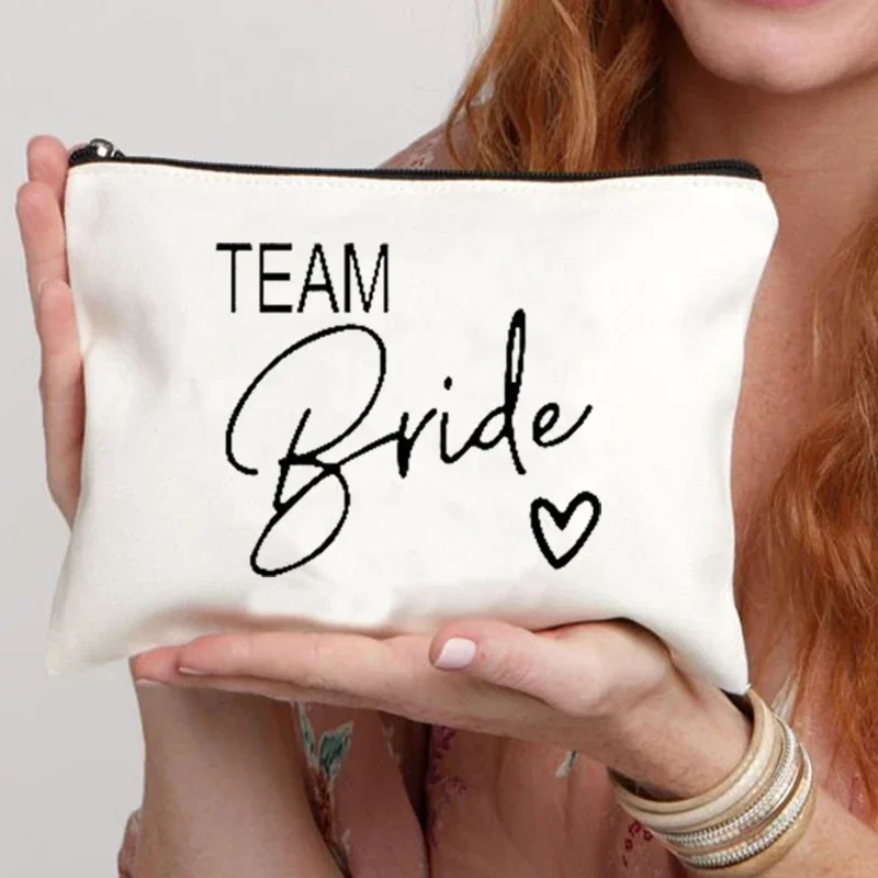 Team Bride Female Storage Make Up Case Wedding Gifts Makeup Bag Bachelorette Party Cosmetic Bags Bridesmaid Toiletries Organizer