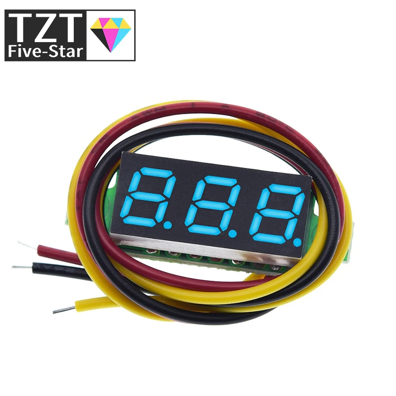 TZT Three line precision DC digital voltmeter head LED digital voltmeter DC4.5V-30V 0.28 Inch Mini Digital Voltmeter 0-100V