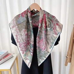 100% Real Silk Scarf Neckerchief 90 Silk Scarf Wraps Foulard Womens Fashion Scarves for OL