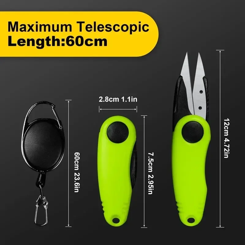 Quick Knot Tool Shrimp Shape Foldable Fishing Scissors Telescopic Rope Kit Fishing Line Cutter Clipper Nipper Fishing Tackle