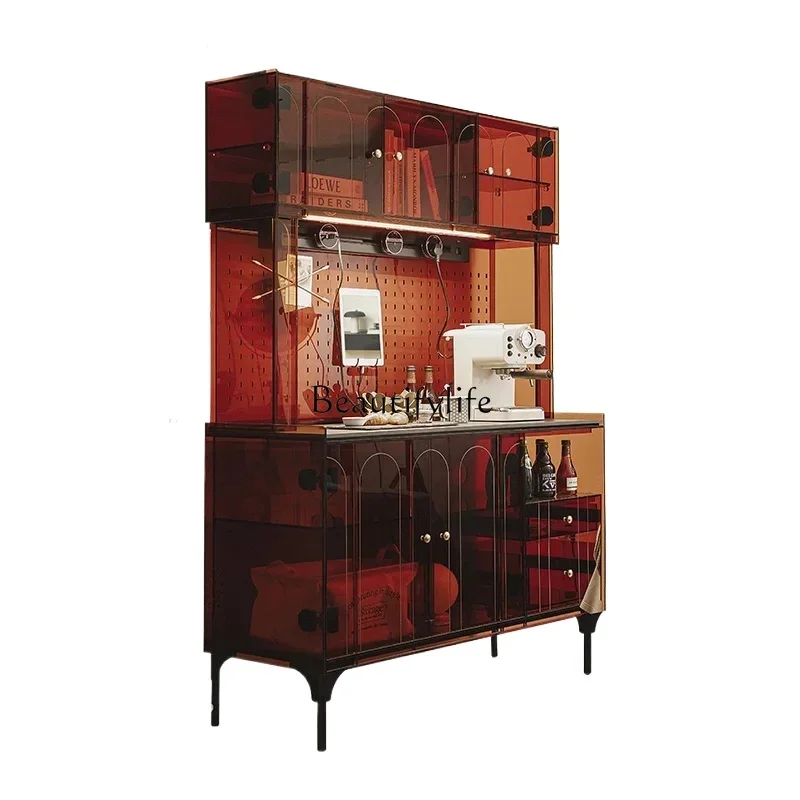 

ls 27Light luxury acrylic rock slab large combination dining side cabinet living room tea and wine cabinet