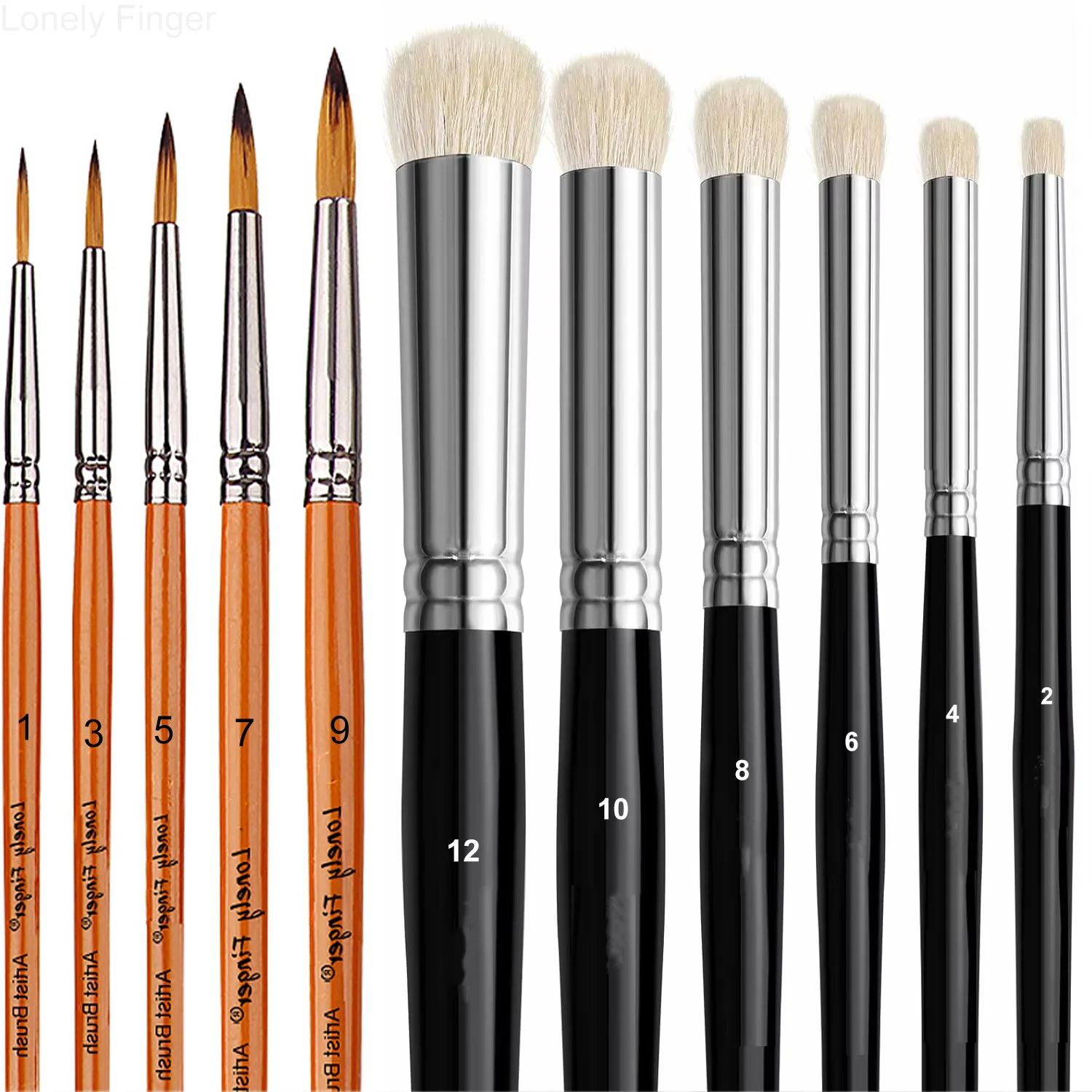 Dry Brush Miniature Brushes Set, 11Pcs Model Micro Detail Paint Brush Set, Fine Detailing for Acrylics, Watercolors