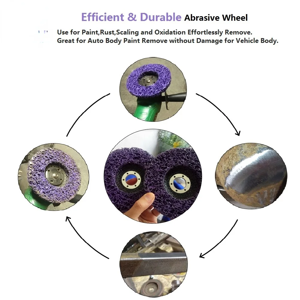 100/115/125mm Poly Strip Disc Abrasive Wheel Paint Rust Clean Remover Grinding Wheels for Motorcycles Durable Angle Grinder Car