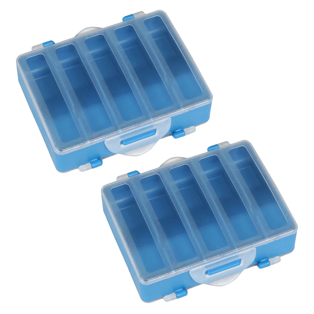 

2pcs Fish Hook Storage Box Double Side Waterproof Fishing Tackle Case Fly Lure Organizer Wear-Resistant Hinge For Anglers