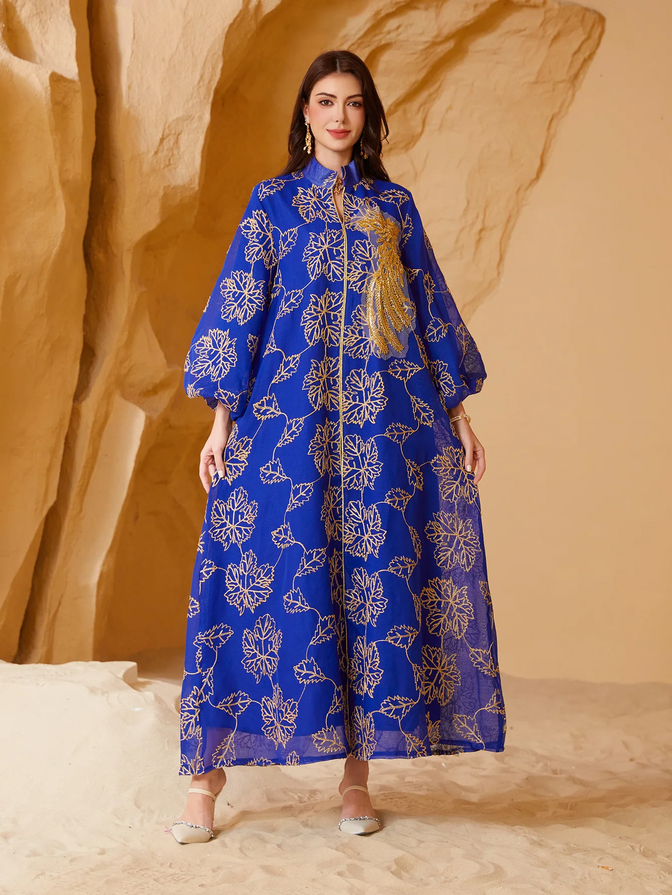Abito musulmano per le donne Abiti da festa Abaya Ramadan Eid Paillettes Ricamo Arabo Abito lungo Marocco Dubai Caftano Abiti Jalabiya