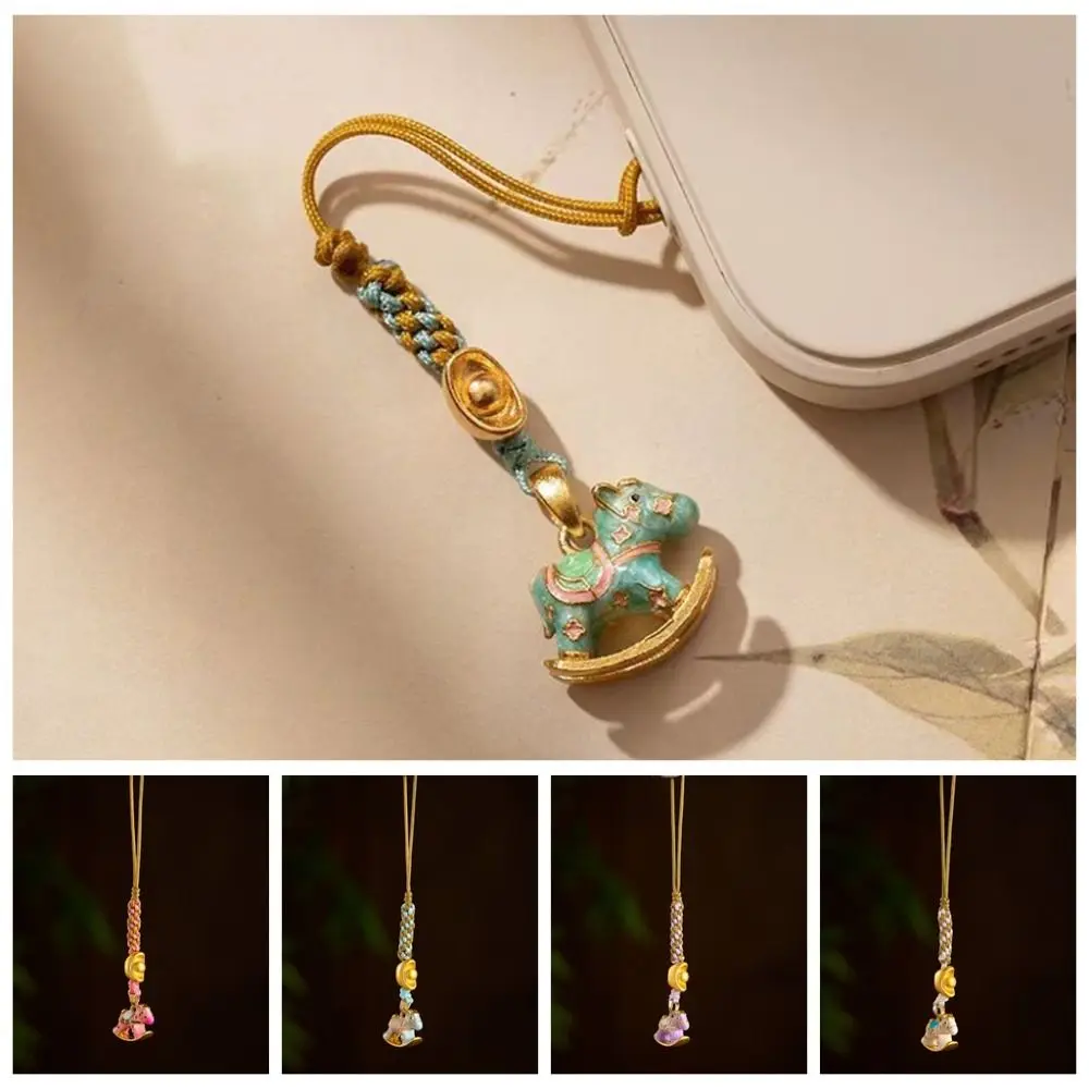 

Good Luck Horse Year Phone Strap Anti Loss Chinese Style Zodiac Hors Phone Lanyard Cute Universal Mobile Phone Case Keychain