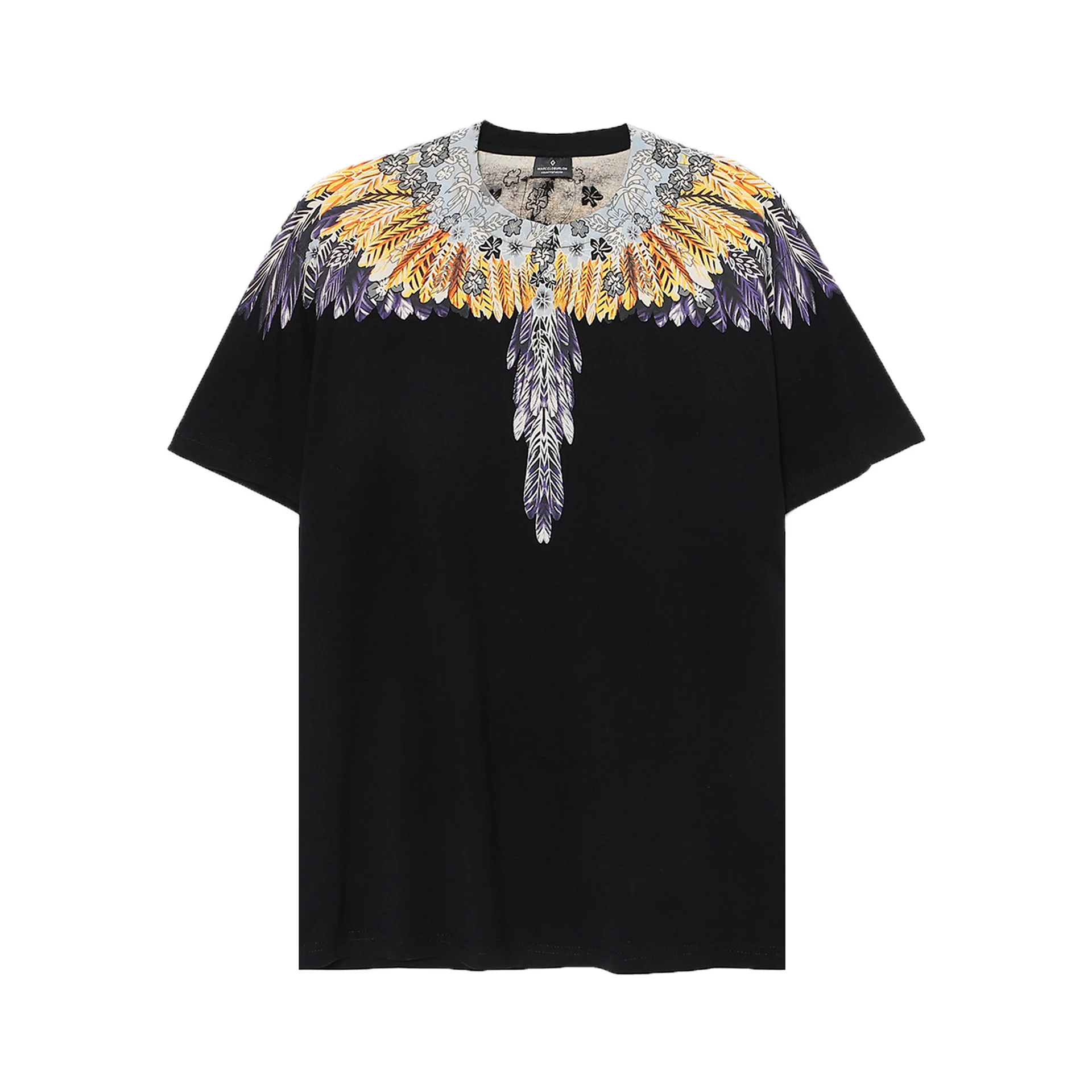 Marcelo Burlon High-Quality Feathered Wings 2026 Fashion Short-Sleeved Classic Tee for Men and Women Half-Sleeve T-shirt
