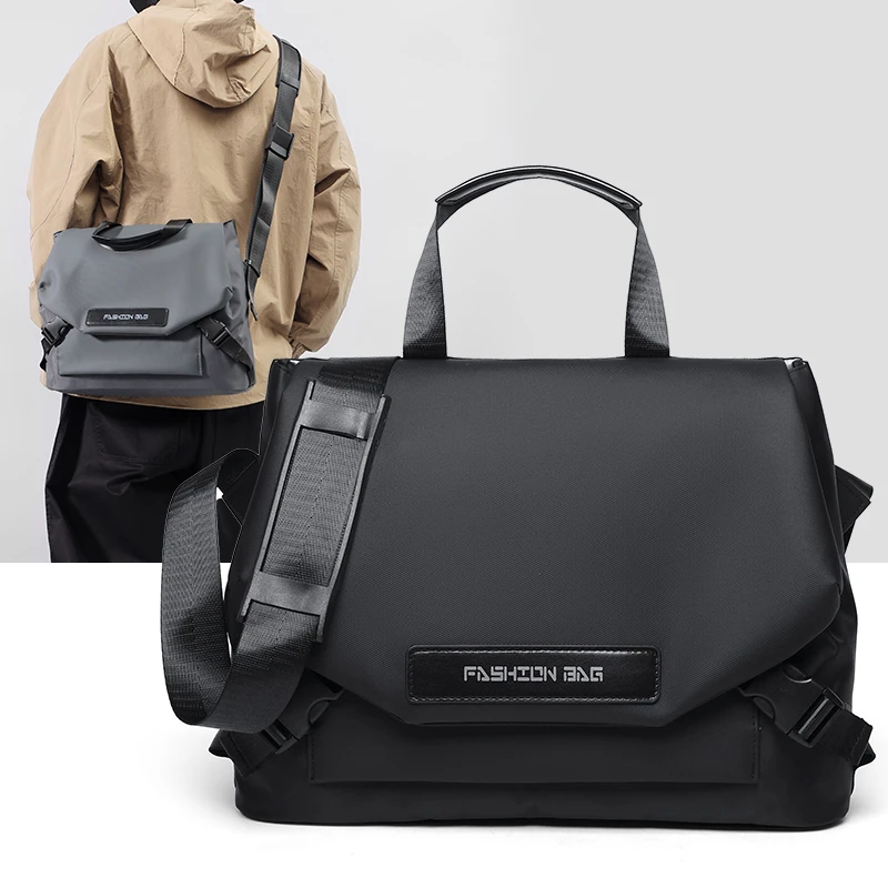 Men's shoulder bag casual minimalist functional mailman bag business commuting men's bag large capacity crossbody bag luxury bag