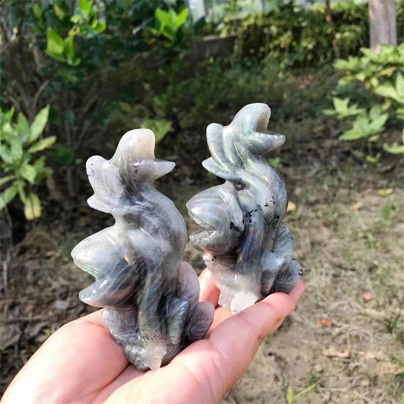 

Natural Labradorite Corpse Flower Carving Crystals Crafts As Halloween Ornaments Gifts Or Home Room Decoration 1pcs 10CM