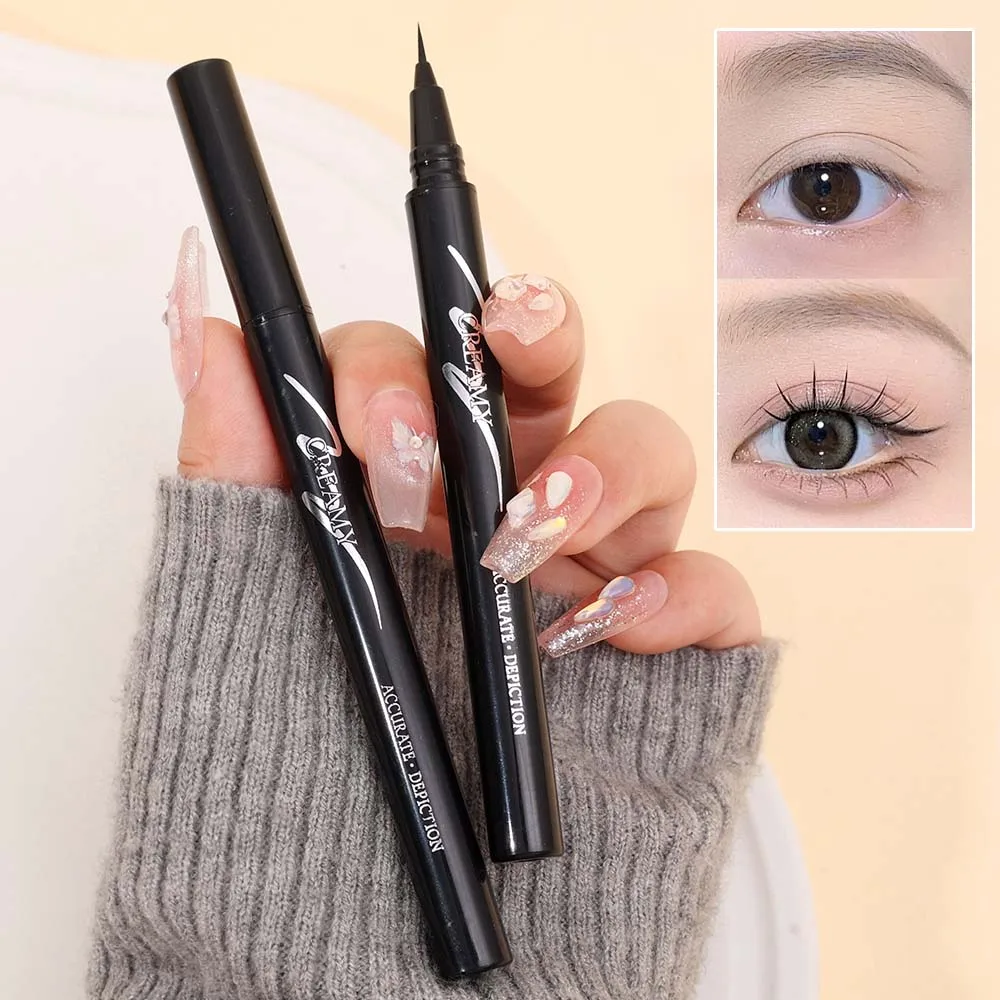 Waterproof Matte Eyeliner Pencil Makeup Lasting Quick-dry Smooth Anti Smudge Liquid low Eyelash Pen Women Big Eyes Cosmetics