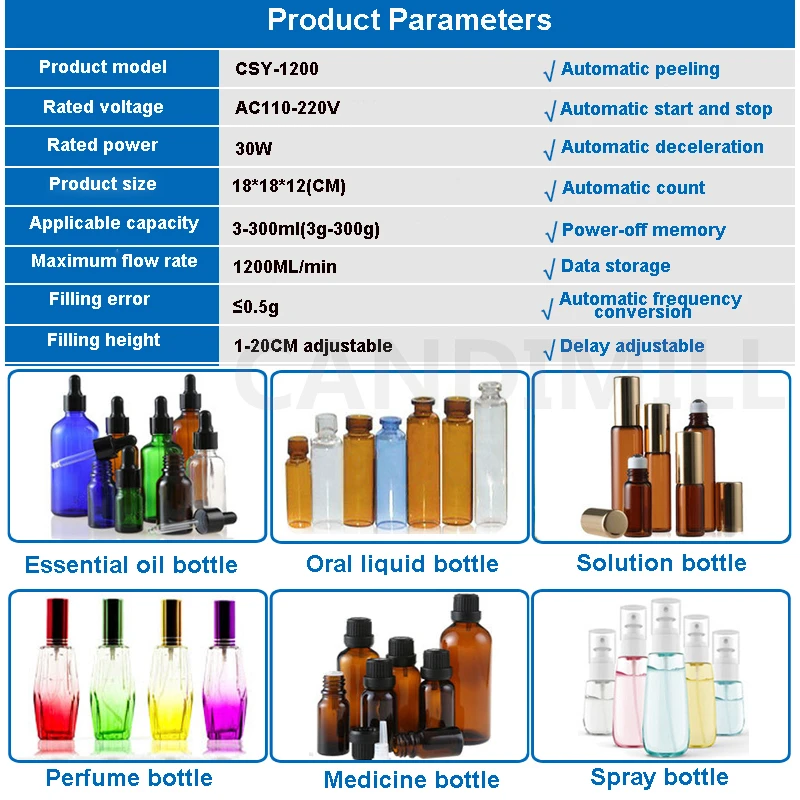 Small Liquid Filling Machine With Peristaltic Pump Perfume Liquid Weighting Filling Machine Accurate