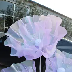 50cm Big Simulation Flower Window Display 3D Large Artificial Flowers Hanging Gauze Hollow Fake Flower Wedding