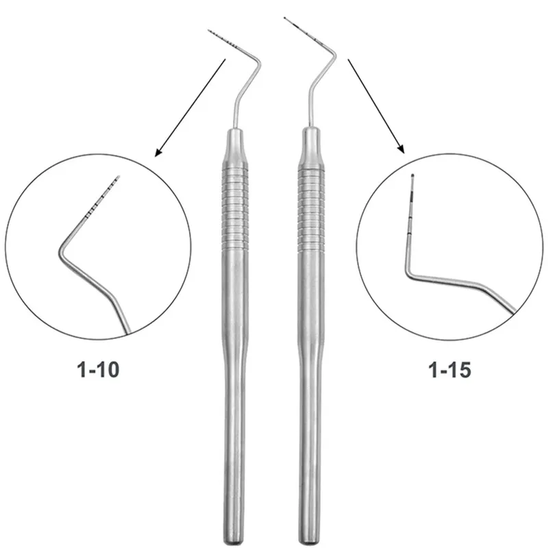 Dental Periodontal Probe with Scale 1-10 1-15 Stainless Steel Explorer Probe Instrument Dentist Teeth Clean Hygiene Tools