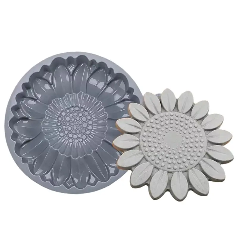 AB42-Sunflower Stepping Stone Silicone Mold For Garden Path Decoration Reusable DIY Concrete Cement Mould