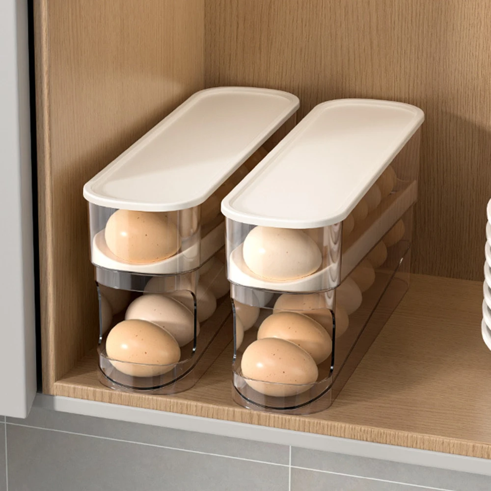 

Slide Rolling Egg Container Durable Stable Egg Freshing Carrier Kitchen Accessories