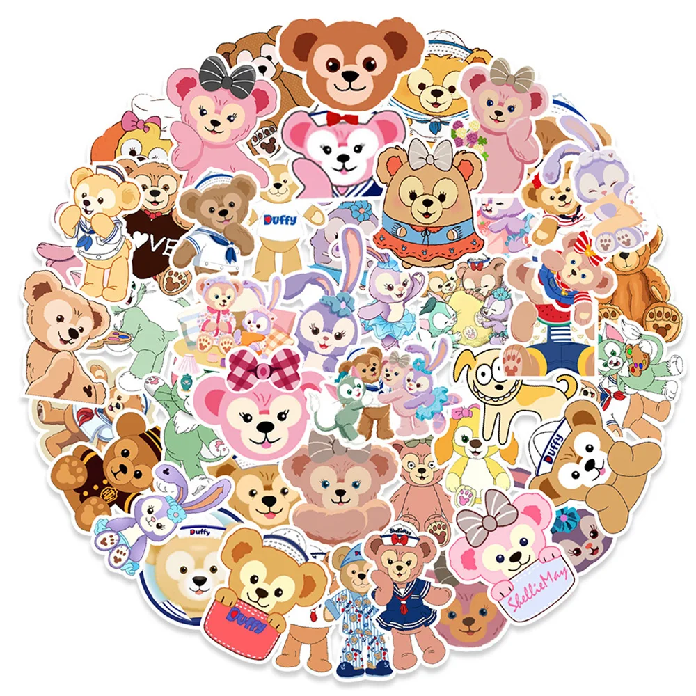 

10/30/50pcs Disney Cute LinaBell Duffy Bear Stickers Decals for Phone Suitcase Notebook Kawaii Cartoon Graffiti Sticker Kids Toy