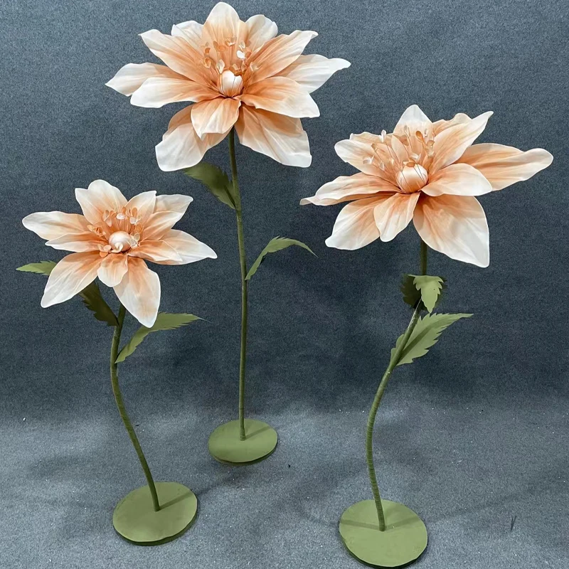 New wedding props road flower stage foam paper flower silk screen flower wedding decoration window ornaments