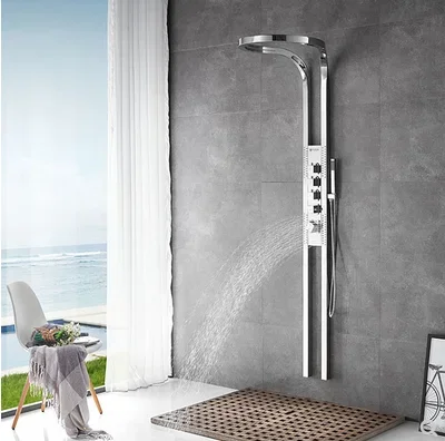 Bathroom Shower Head Set Home Hanging Wall Rotating Surface-Mounted Rain Screen