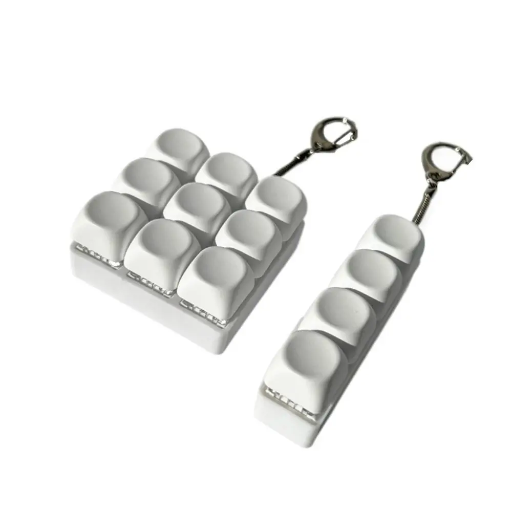 

Relaxing DIY Keyboard Fidget Keychain Keys Button Relief Stress Clicker Toy Pass The Time 4/9Keys Finger Keyboard Cap Adult