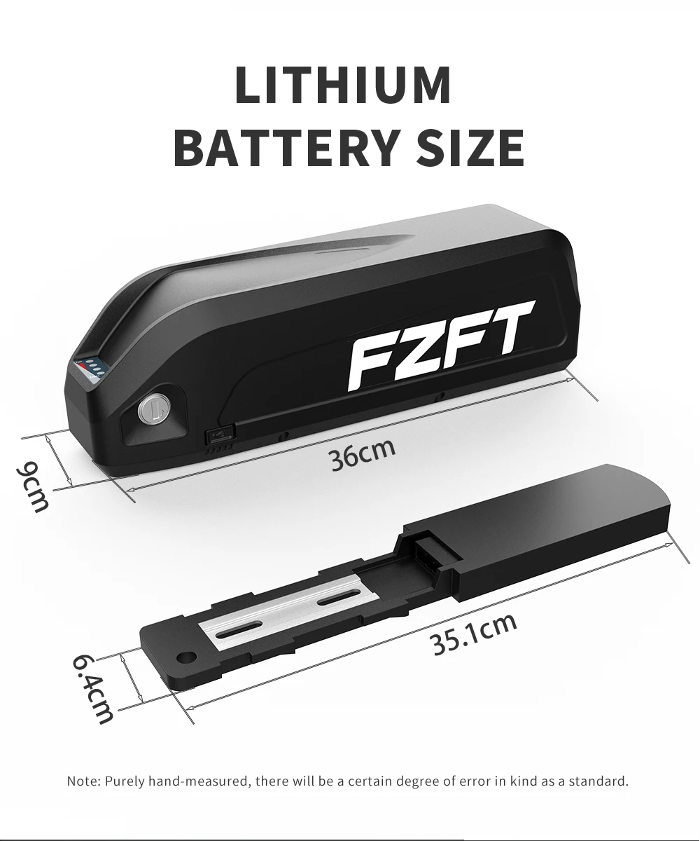 FZFT 48V 25AH Ebike battery cartridge 52V battery 30A USB charging BMS original 21700 lithium-ion battery 1000W 18650 battery