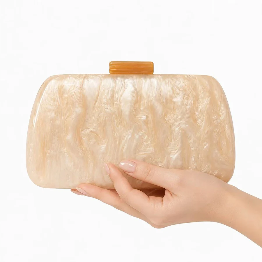 

Fashion Acrylic Evening Bag For Women Elegant Box Shell Box Party Dinner Bags Wedding Clutch Purse Handbags Chains Shoulder
