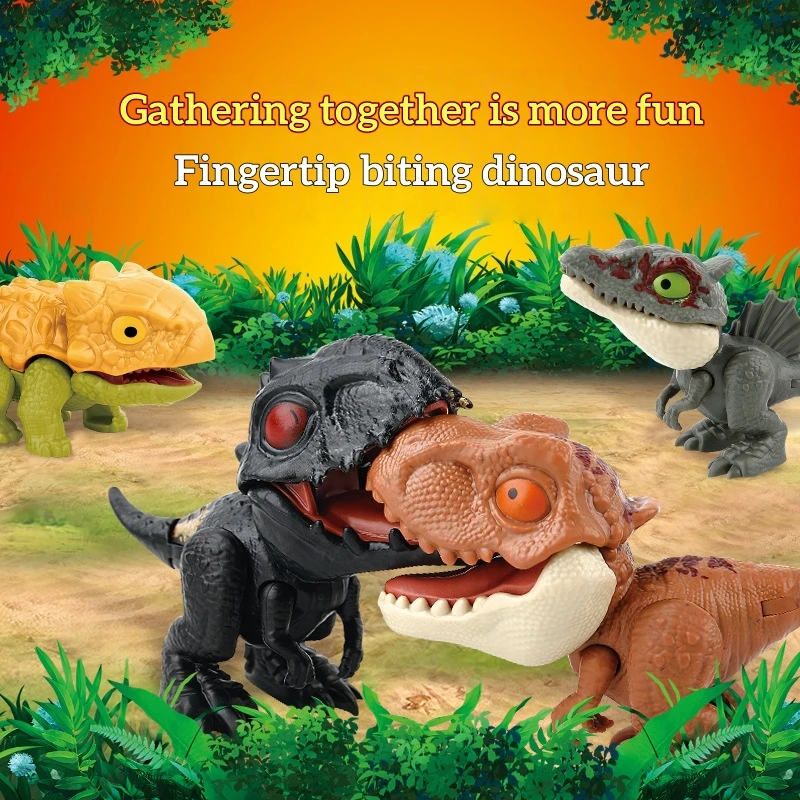 Cute Finger Dinosaur Modeltoys Multiple Play Ways & Styles Realistic Simulation For Childrens Creative Fun And Education