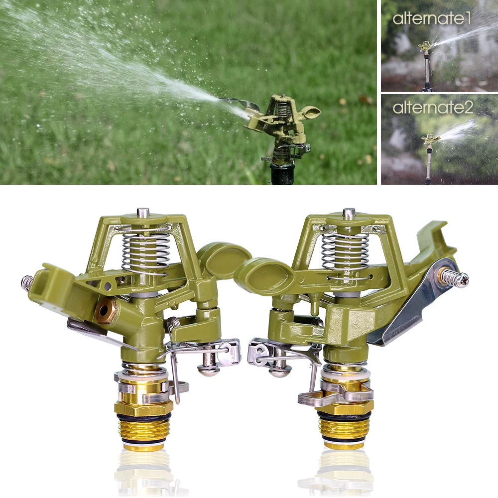1PC 1/2 3/4 inch Metal Pulsating Sprinkler 360 Degree Rocker Arm Rotating Lawn Watering Sprinklers for Garden Irrigation System