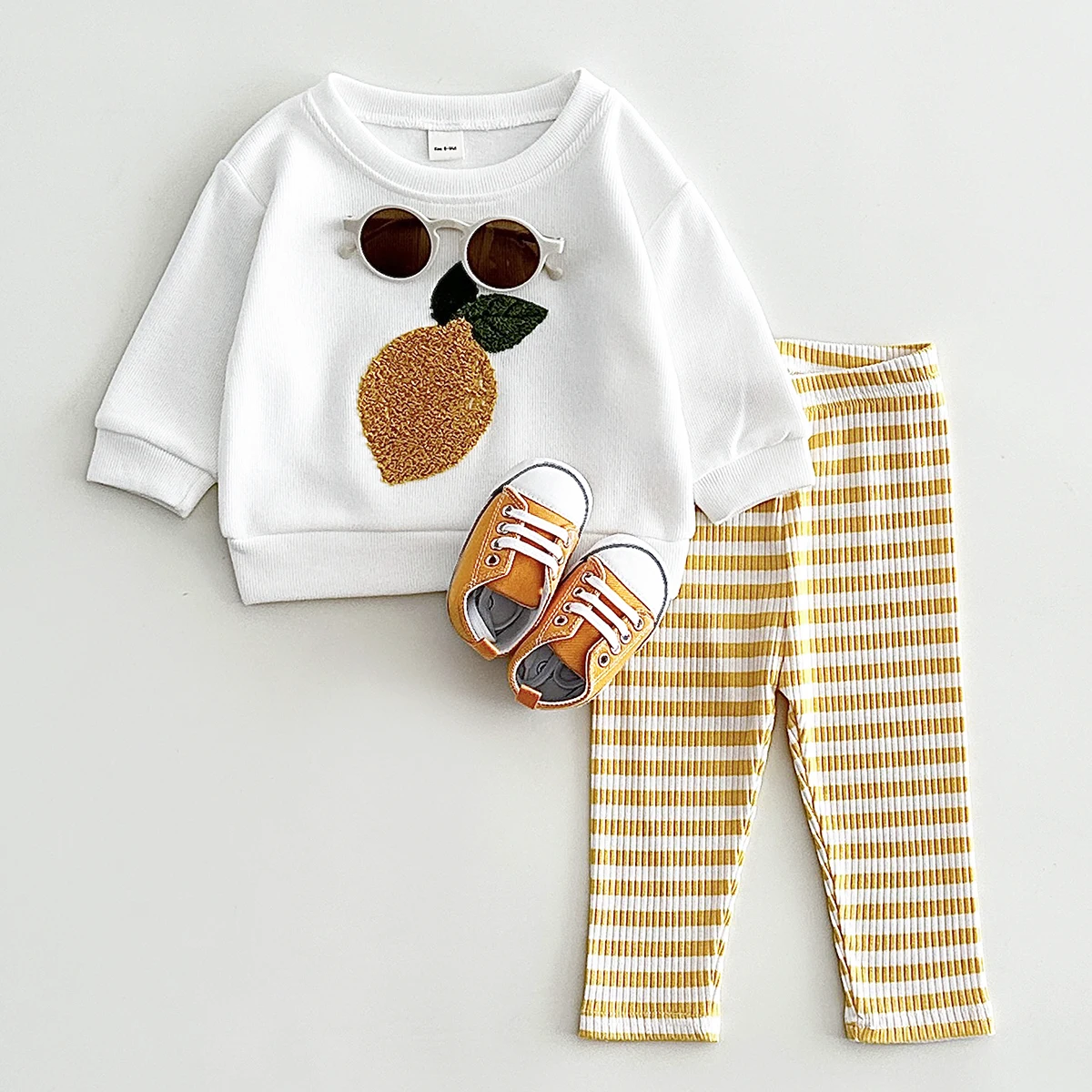 Spring Autumn Baby Clothing Suit 0-3Y Infant Baby Outfit Boys Girls Two-piece Long Sleeved Baby Clothes Plush Cute Fruit Pattern