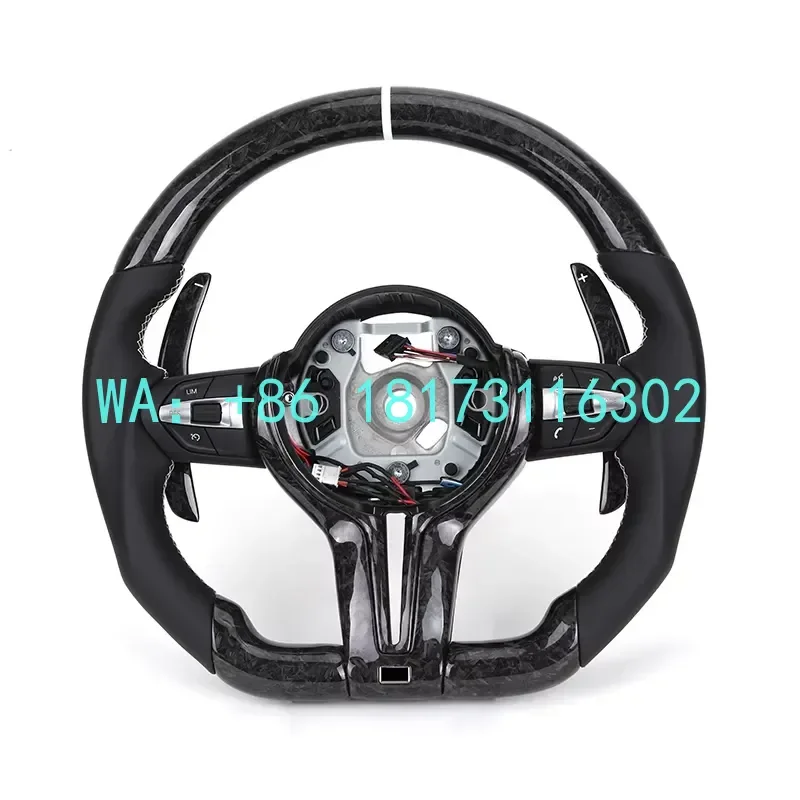 China Plant 2026 Custom Half Leather Forged Carbon Fiber M Sport Steering Wheel F10 F20 X3 F25 F15 F30 M3 F80 M4 F82 M2