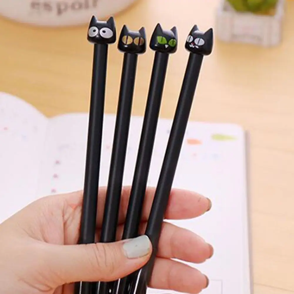 

4Pcs/Set Cute PVC Signature Pen Quick-Drying Stationery Gel Pen Cartoon Writing Tool Neutral Pen