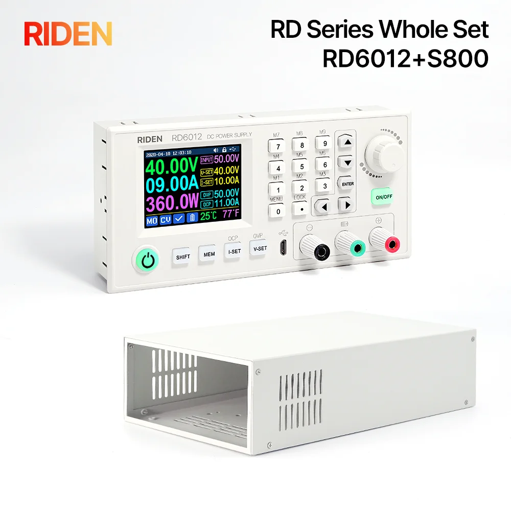 RIDEN RD6012 RD6012W USB WiFi DC to DC Voltage Bench Power Supply Adjustable buck converter voltmeter 60V 12A with S800 case