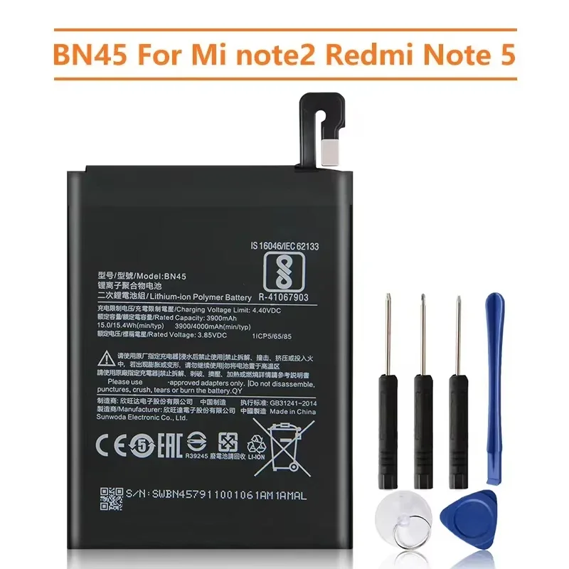 Production in 2024 Replacement Battery BN45 For Xiaomi Redmi Note 5 Redrice Note5 Rechargeable Phone Batteries 4000mAh