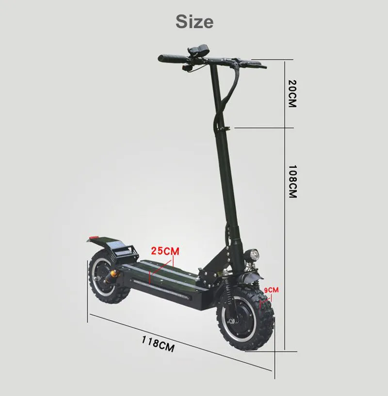 Foldable Electric Scooter Adult with 60V 3200W Scooter Dual Motors Fat Tire